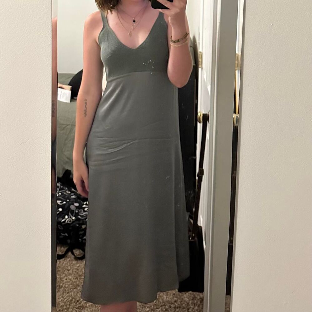 Koko-mason Women's Green and Grey Dress